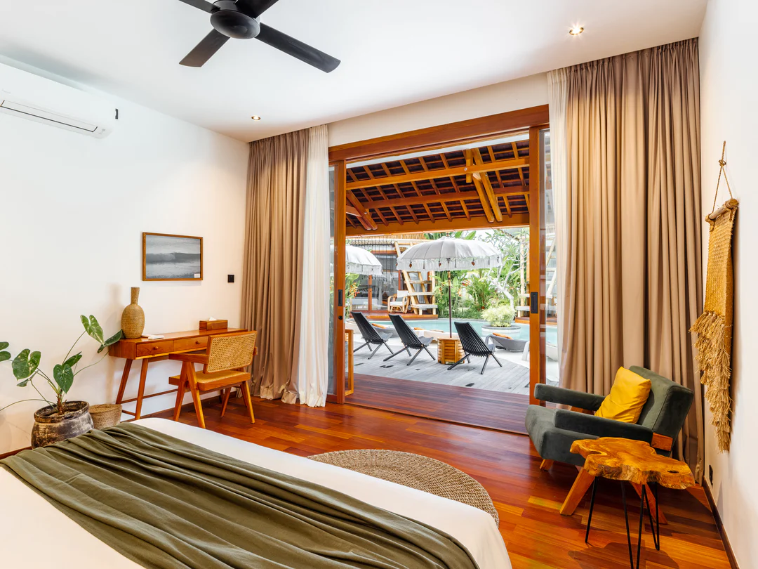 King suite with king-size bed and waterfall shower